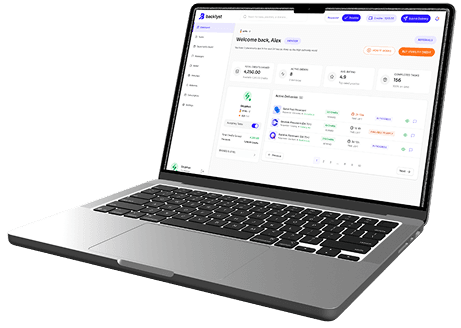 Backlyst dashboard on laptop